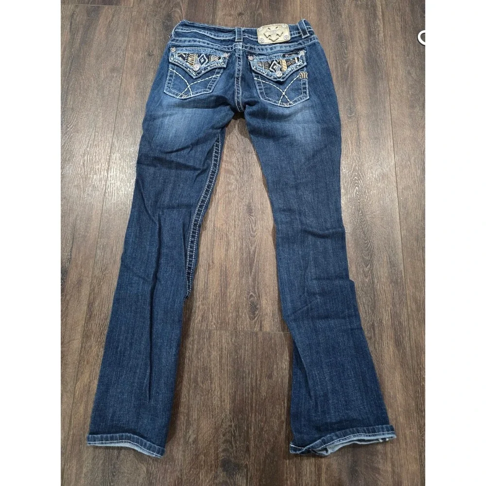 Miss Me Signature Bootcut Jean Dark Wash Embellished Pocket Size28 Western Denim